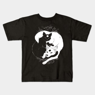 ying yang cat Kids T-Shirt